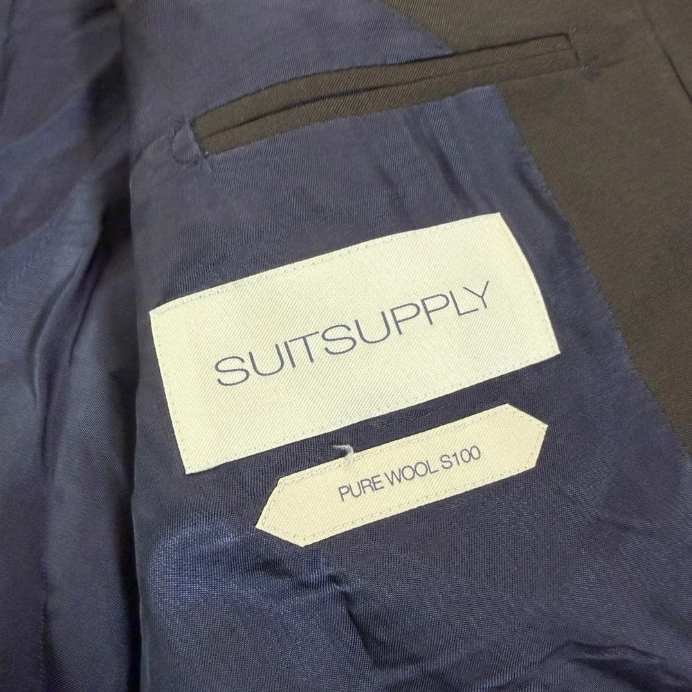 Suitsupply Napoli Mens 36R Dark Brown Wool S100 Zignone Blazer Jacket Casual EUC
